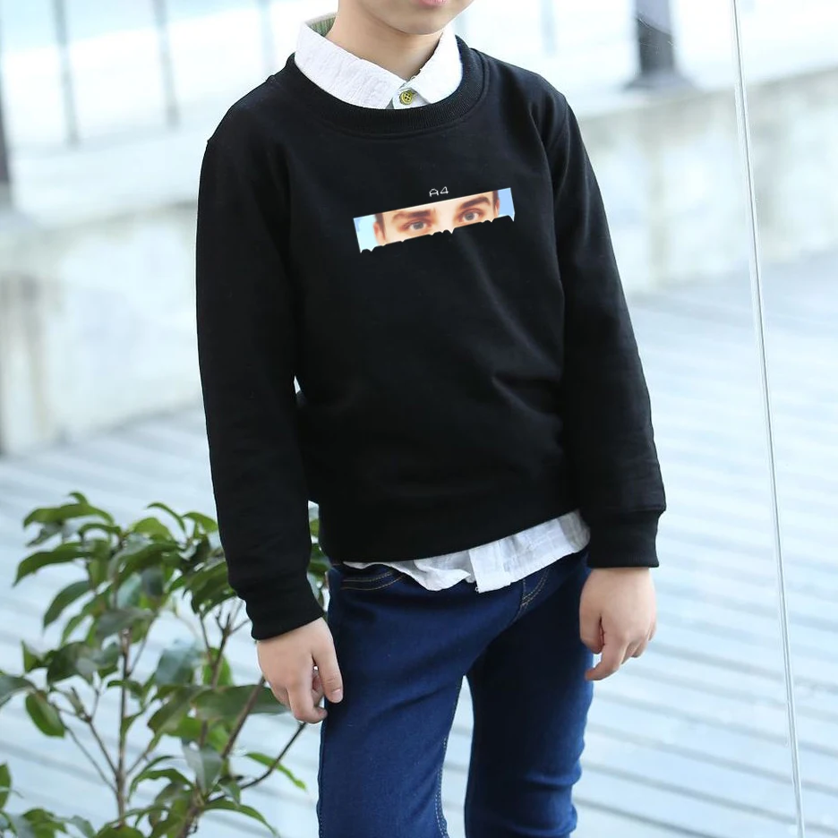 Детская семейная одежда с принтом глаз А4 свитшоты круглым вырезом для мальчиков