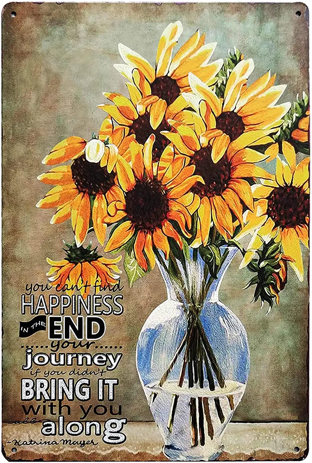 

TISOSO Colorful Sunflower Floral Bloom Vintage Bar Sign Primitive Country Farmhouse Home Decor for Living Room, Laundry Room