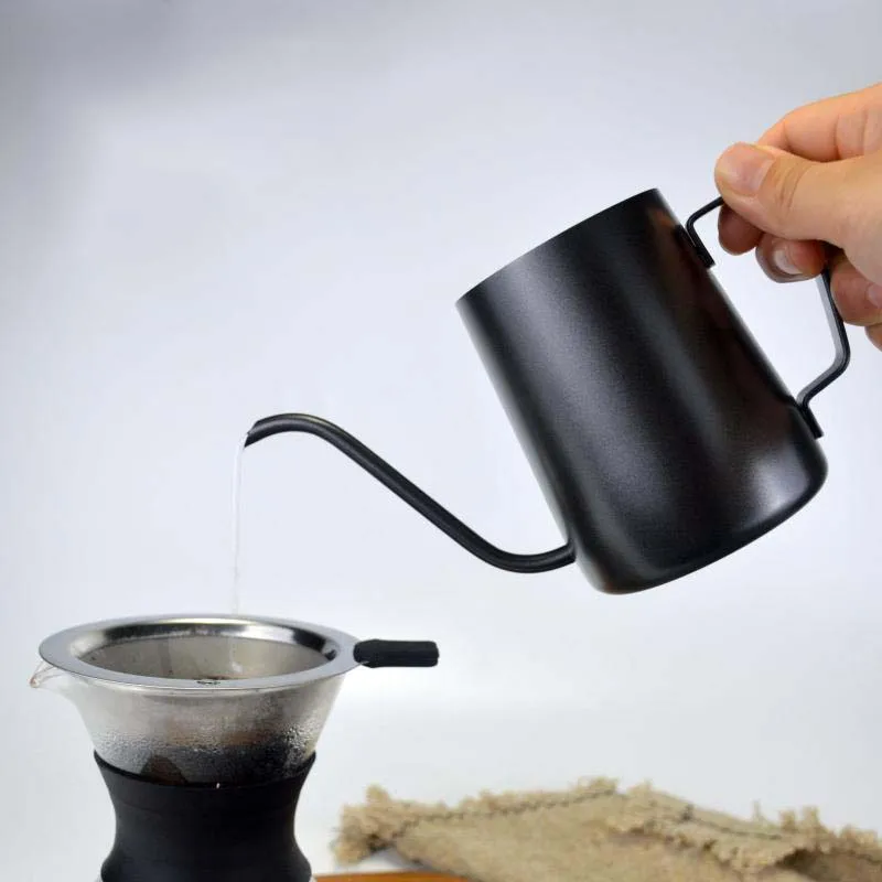 

Утолщенный котелок с длинным мундштуком и тонким горшком кофейник из нержавеющей стали с пеной для молока котелок ручной кофейник домашний...