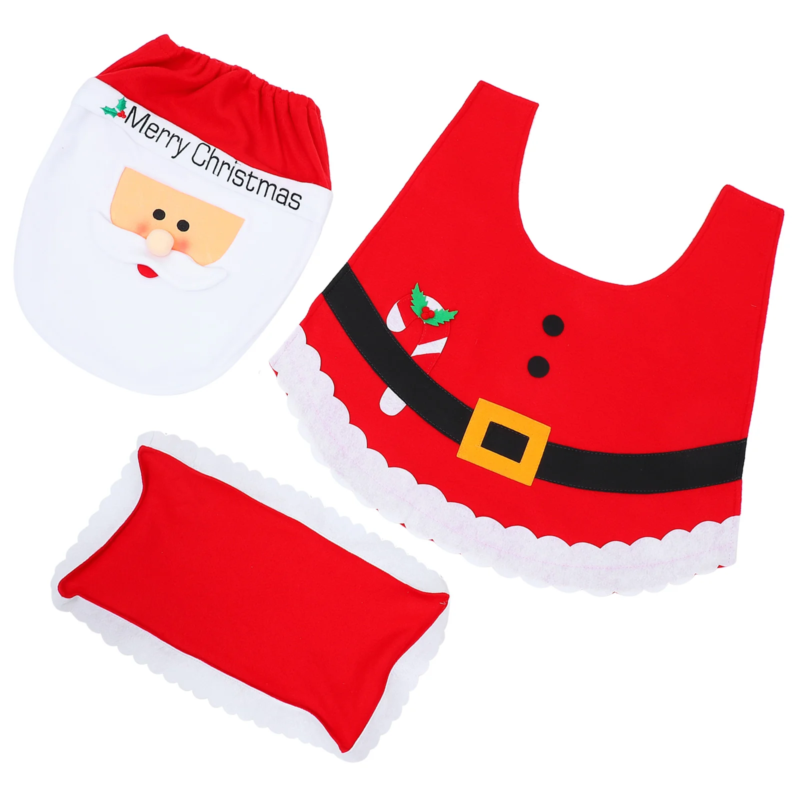

1 Set Christmas Toilet Rug Christmas Toilet Decor Funny Bathroom Cushion