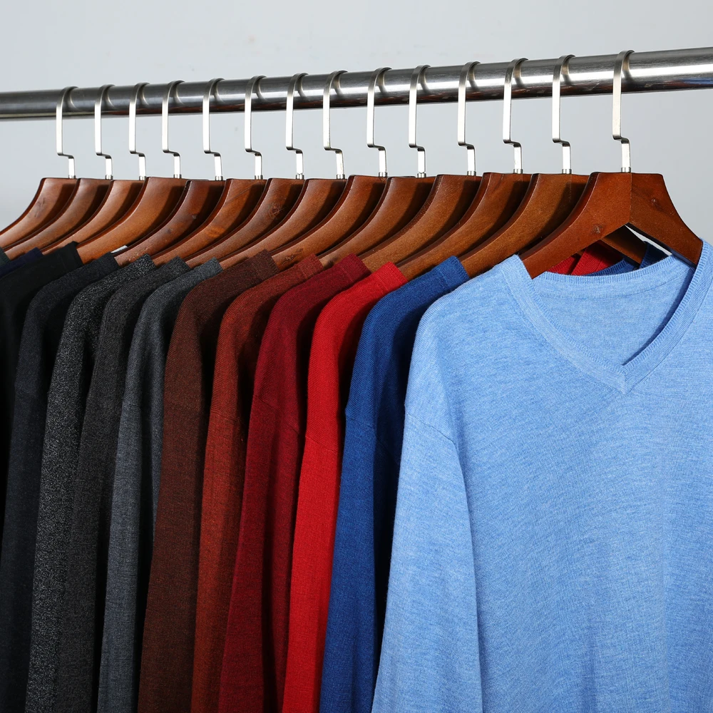

1760 Autumn New Men Knitted Pullover Cashmere Sweater Casual Business V-Collar Thin Slim fit Sweaters Brand Clothes