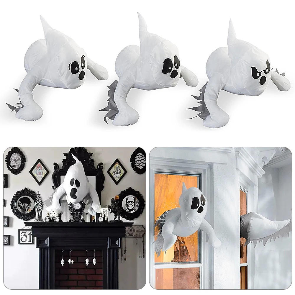 

2021 Halloween Bumping Window Scary Ghost Window Decoration Broken Window Ghost Halloween Outdoor Door Window Wall Decoration