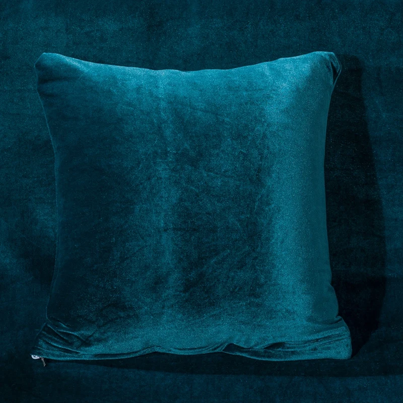 Цветные Бархатные чехлы для подушек однотонные Простые Декоративные наволочки
