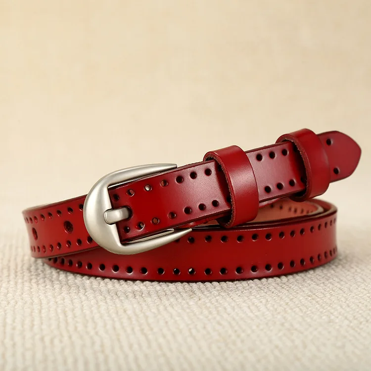 

1.8cm Wide Women's Leather Belt Hollow Women's Creative Style Thin Belt Versatile Fashion Retro Belt