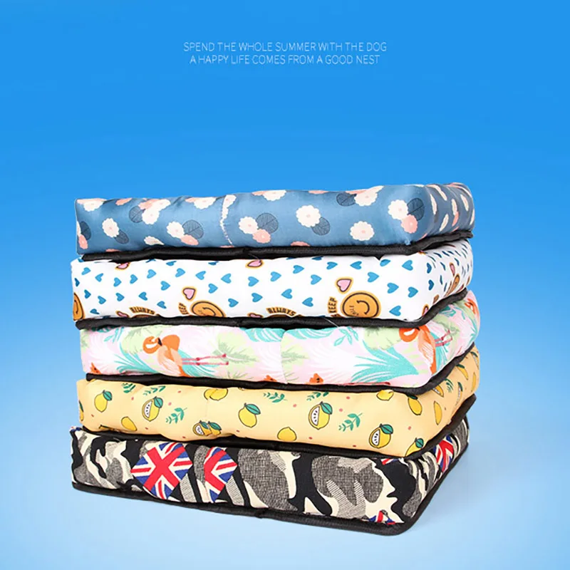 Мягкий коврик для собак кошек ледяной шелк подкладочная кровать многоразовые