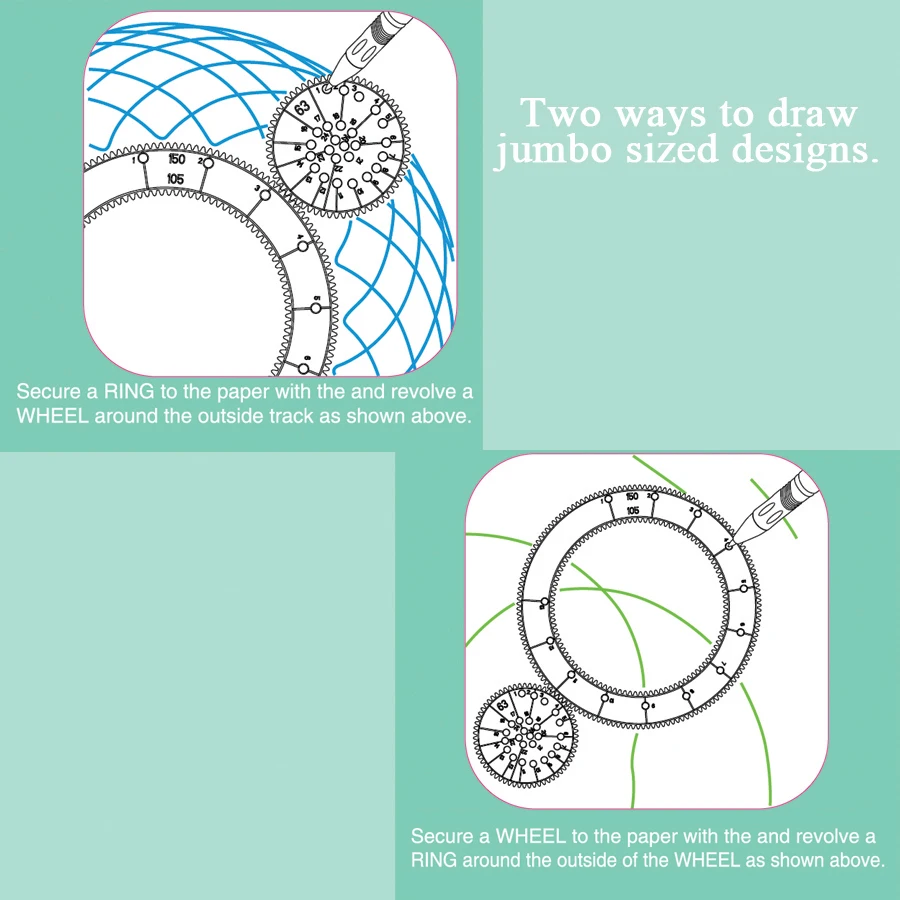 Спирограф игрушки для рисования детский художественный набор спирального