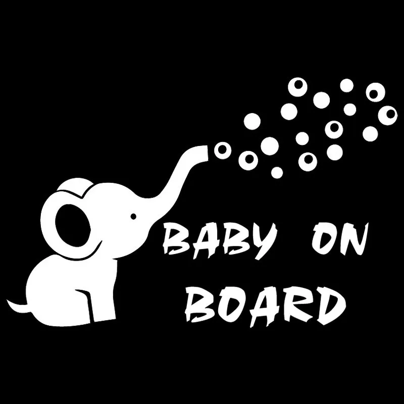 

Dawasaru Baby on Board Elephant Funny Car Sticker Waterproof Decal Laptop Truck Trunk Motorcycle Auto Accessories PVC,16cm*10cm