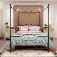 china ready stock1 metal canopy bed frame with vintage style headboard