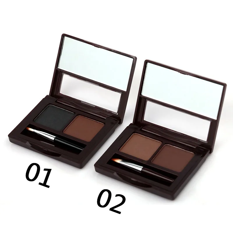 2 цвета Профессиональная пудра для бровей Палитра корректор с подводкой глаз