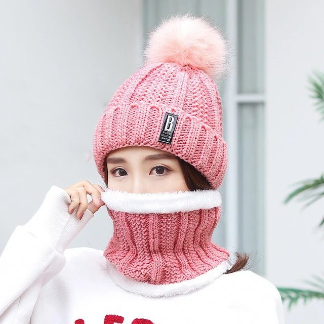Модная женская зимняя шапка и шарф красивая вязаная с помпоном для девочек| |