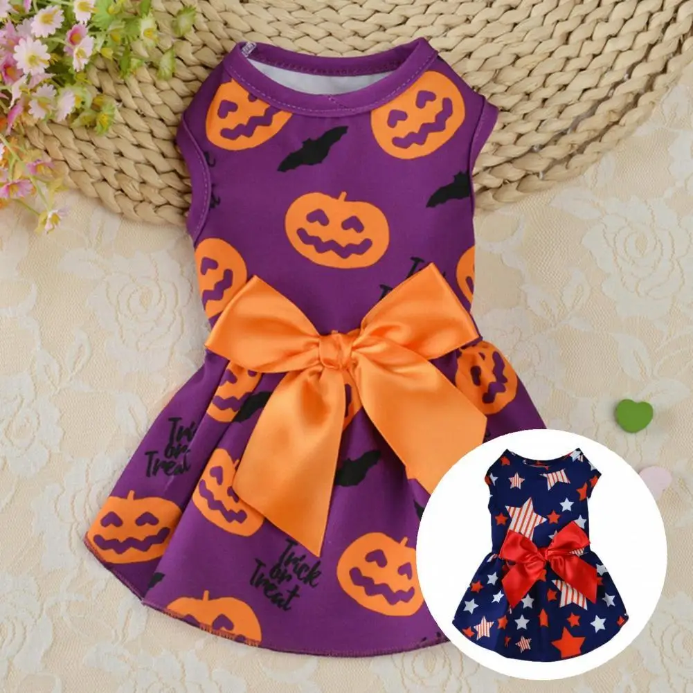 

Одежда для домашних животных, нарядное платье для собак, удобная красивая Милая юбка без рукавов для домашних животных/платье с бантом, прия...