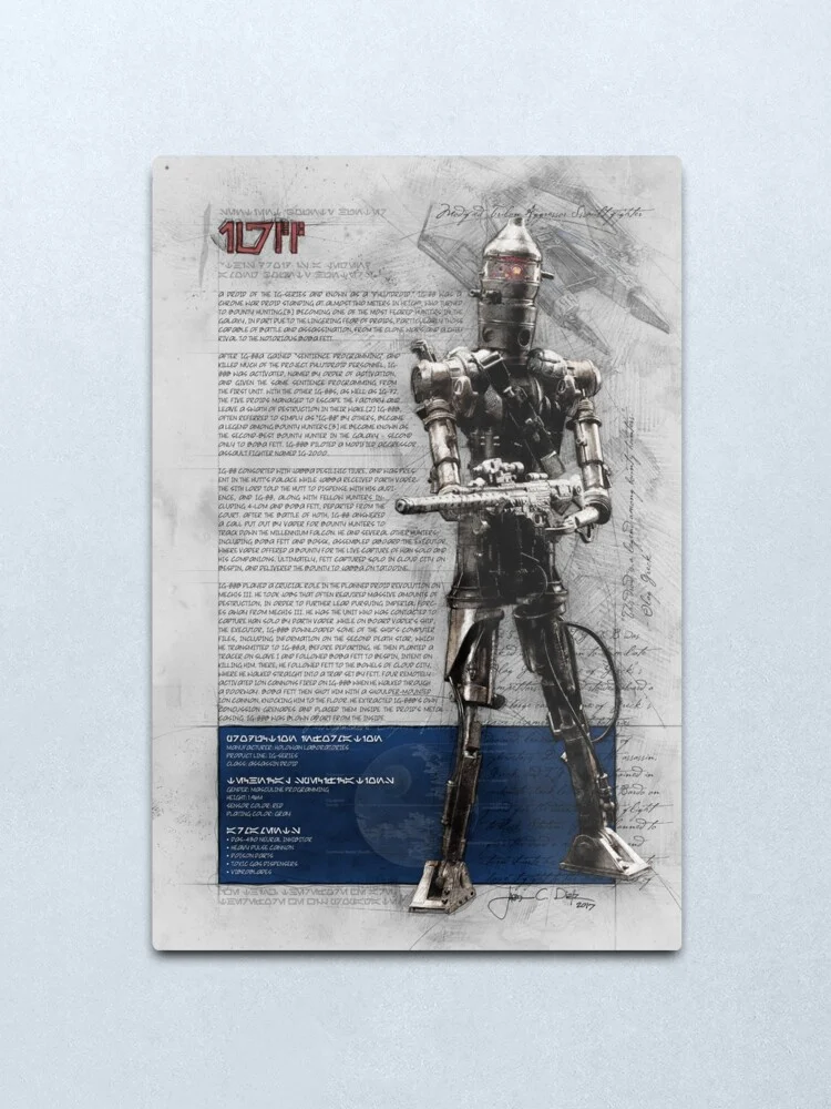 

IG-88 (Bounty Hunter Series) Metal Print Wall Art Home Wall Decor Tin Sign