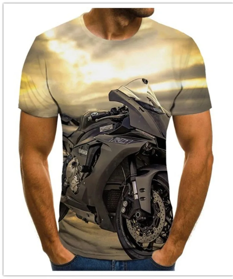 

Cool racing graphics T-shirt motorcycle 3D printed men's T-shirt summer fashion tops punk T-shirt men's plus size streetwear
