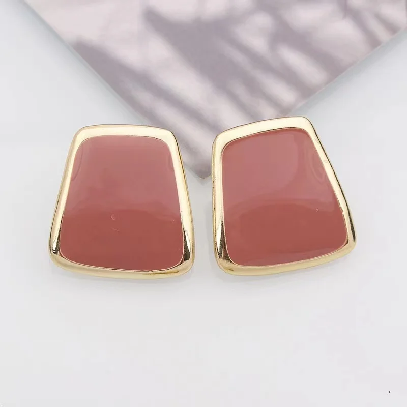 

The same drop oil high feeling earrings simple cold wind small casual Mesh red earrings