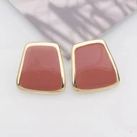 the same drop oil high feeling earrings simple cold wind small casual mesh red earrings