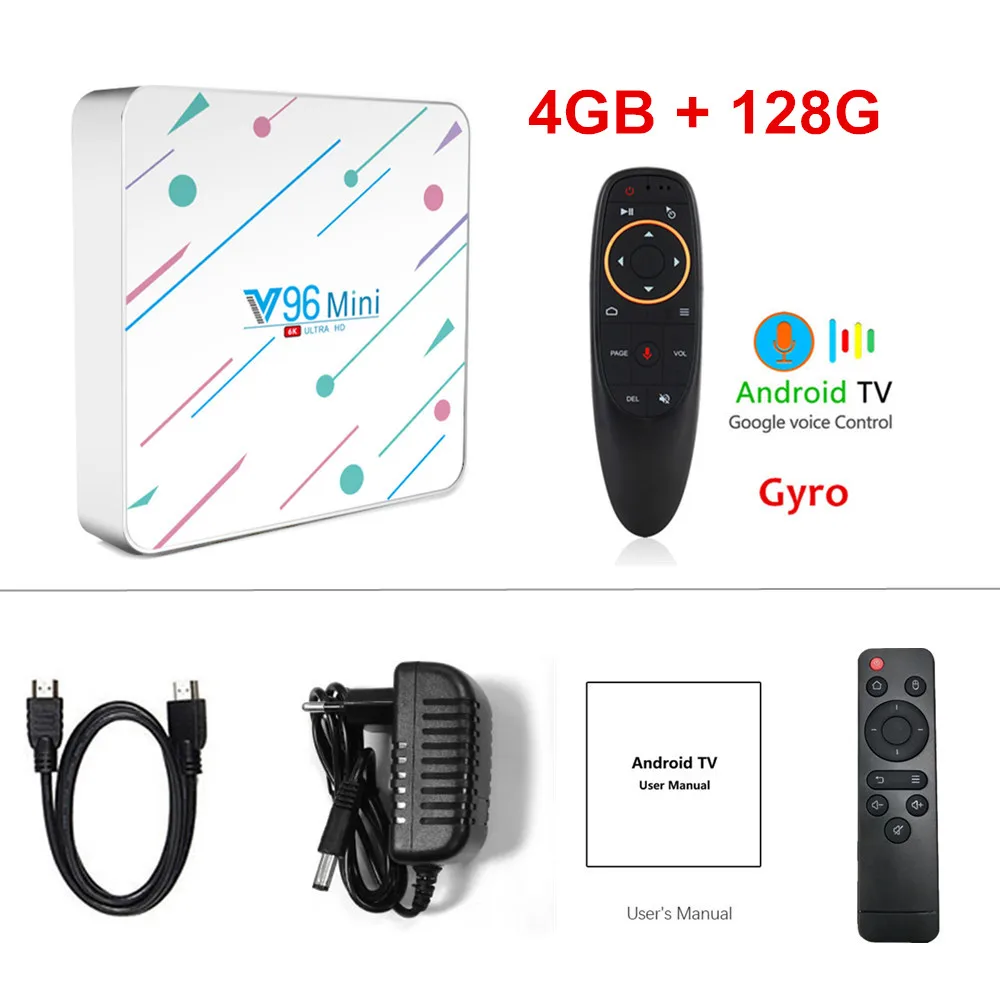 4G128G G10 voice 4 ГБ 128 ГБ V96 Мини Android 9,0 tv Box Allwinner H6 четырехъядерный 6K H.265 Wifi netflix Youtube телеприставка V96mini 4 Гб ram 32 Гб 64 ГБ - Цвет: 4G128G G10 voice