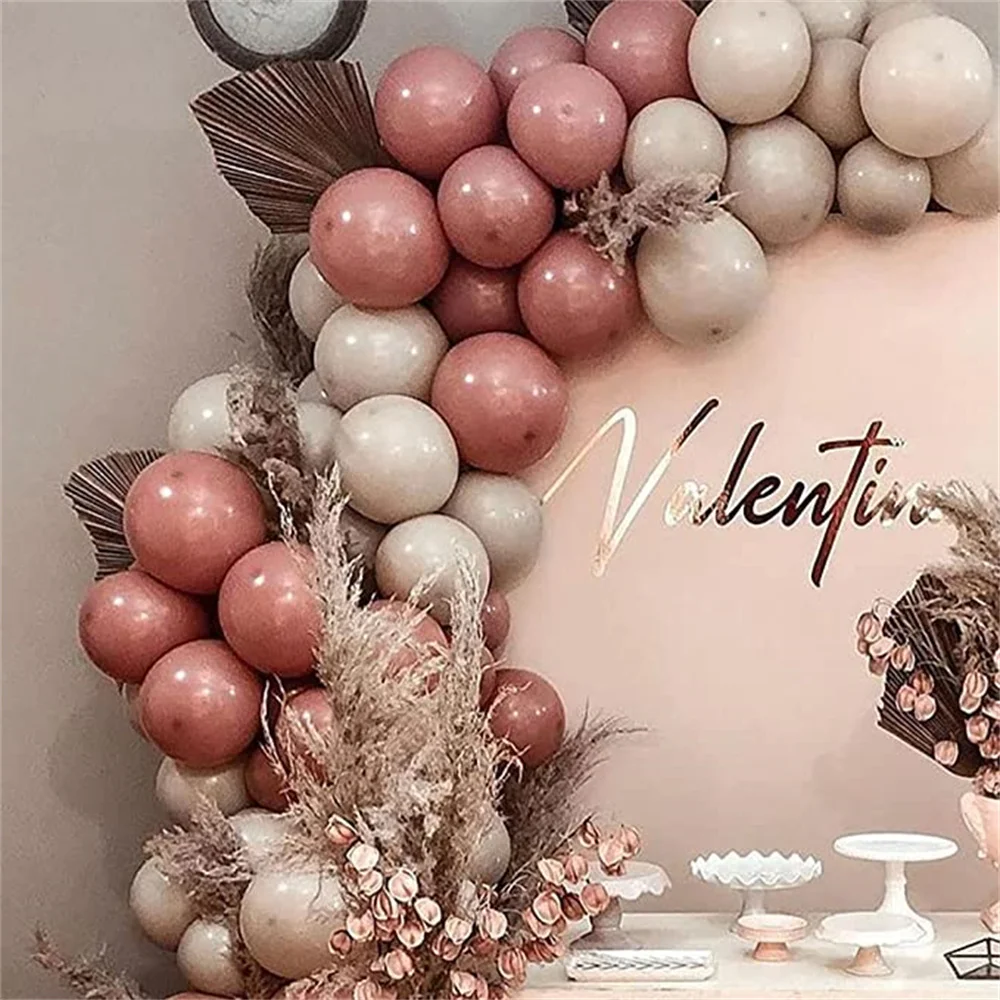 

103pcs Dusty Pink Grey Balloon Garland Arch Kit Pastel Retro Pink Party Ballon for Baby Shower Birthday Wedding Party Decoration