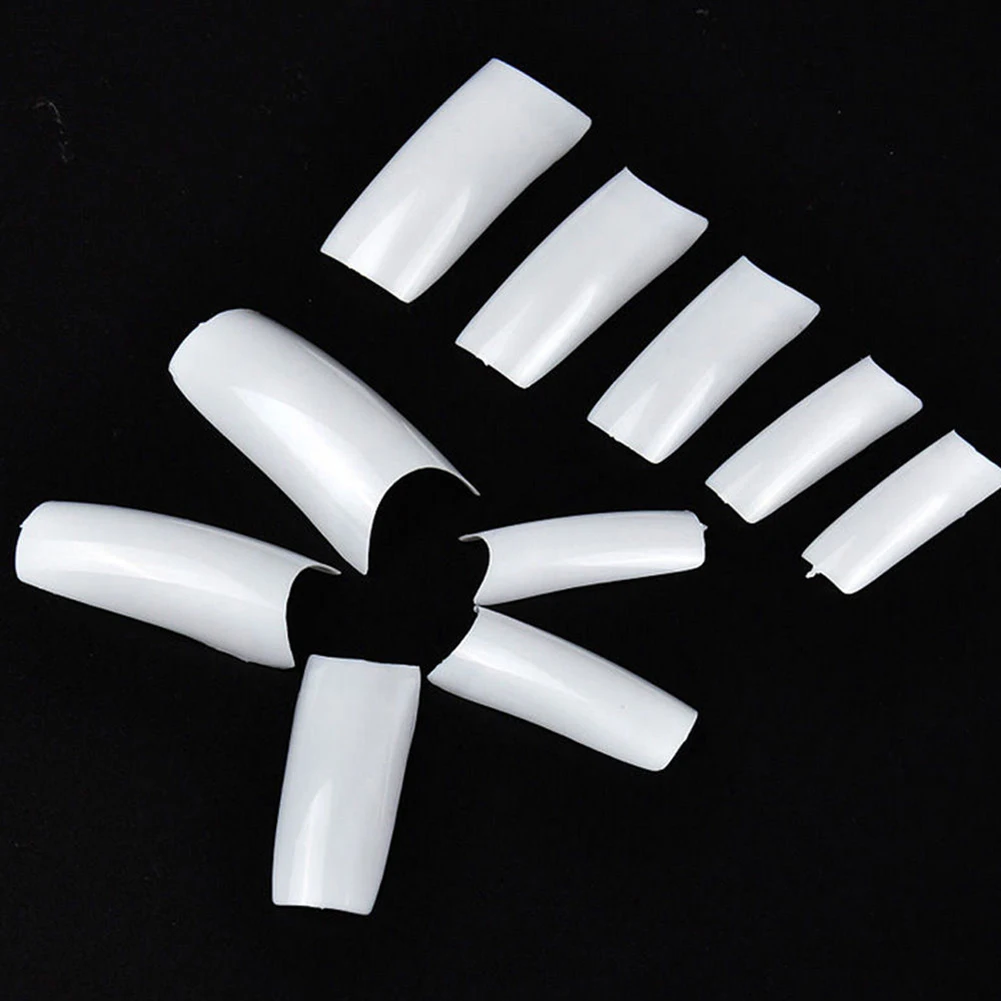 500 шт. прозрачные белые французские накладные акриловые Типсы для ногтей УФ гель