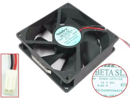 Вентилятор охлаждения сервера Nidec D09A-12TU 03 DC 12V 0.2A 2-проводной 92x92x25 мм | Компьютеры и
