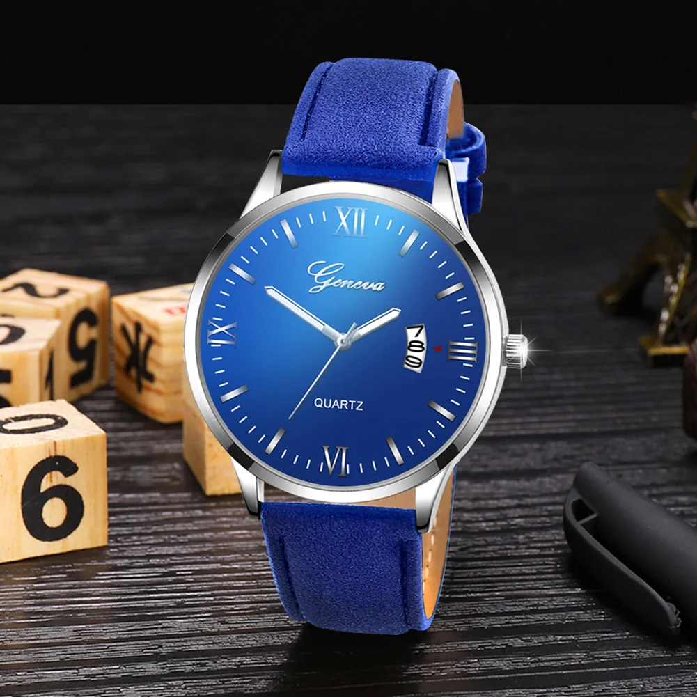 Мужские Бизнес Кварцевые часы из искусственной кожи ремешок Календарь Наручные