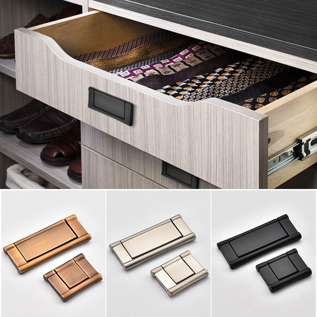 

Invisible Door Handle 75*33mm Zinc Alloy Sliding Barn Pull Brashed Concealed Installation High Quality