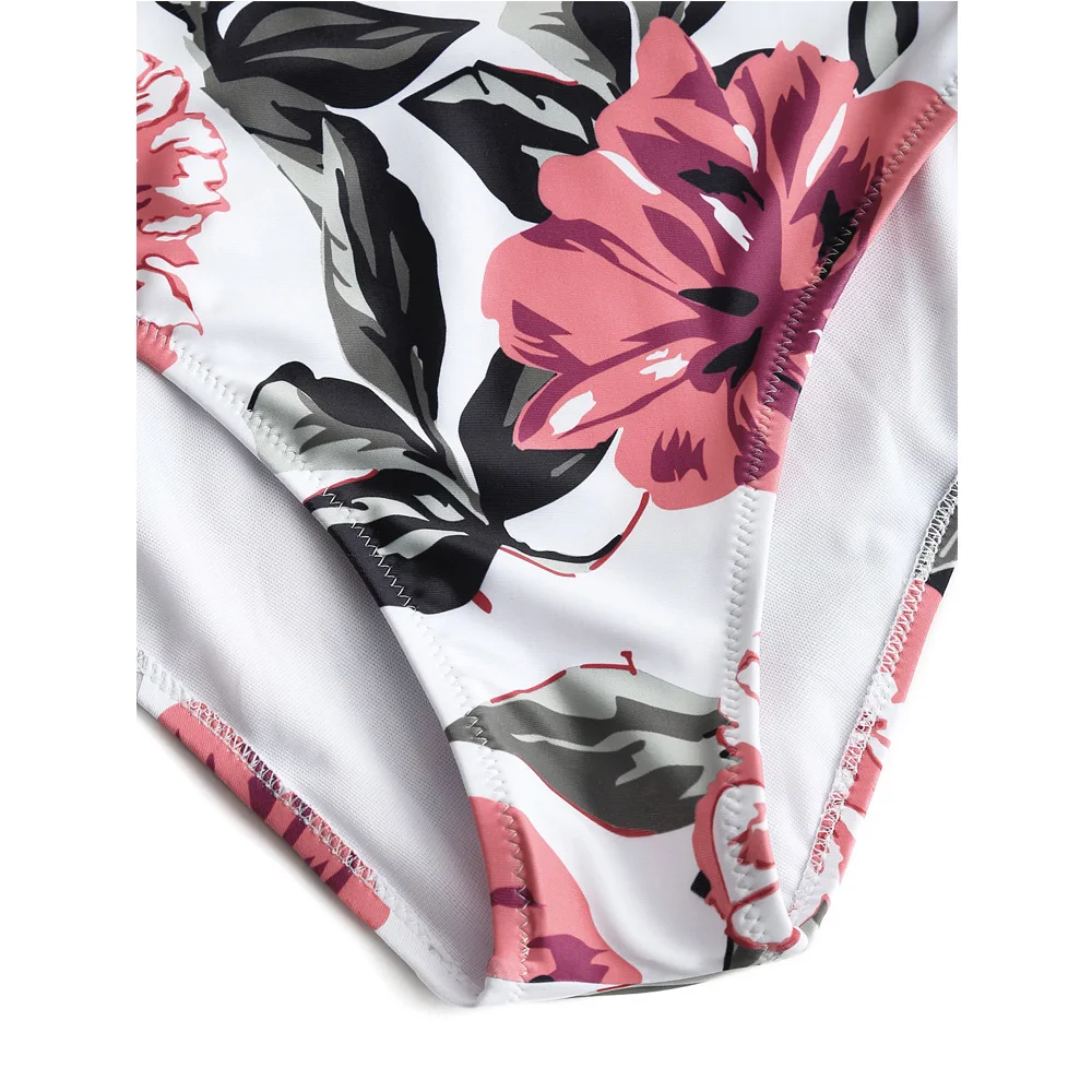 Новинка 2019 сексуальный цельный купальник женский с цветочным принтом пуш-ап