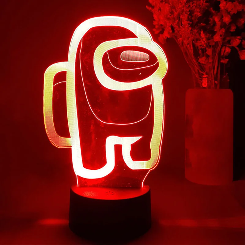 

Night Light 3D Illusion Lamp Hot Game Among Us Light for Bedroom Decor LED Sensor Light Atmosphere Bedside Night Lamps Kids Gift