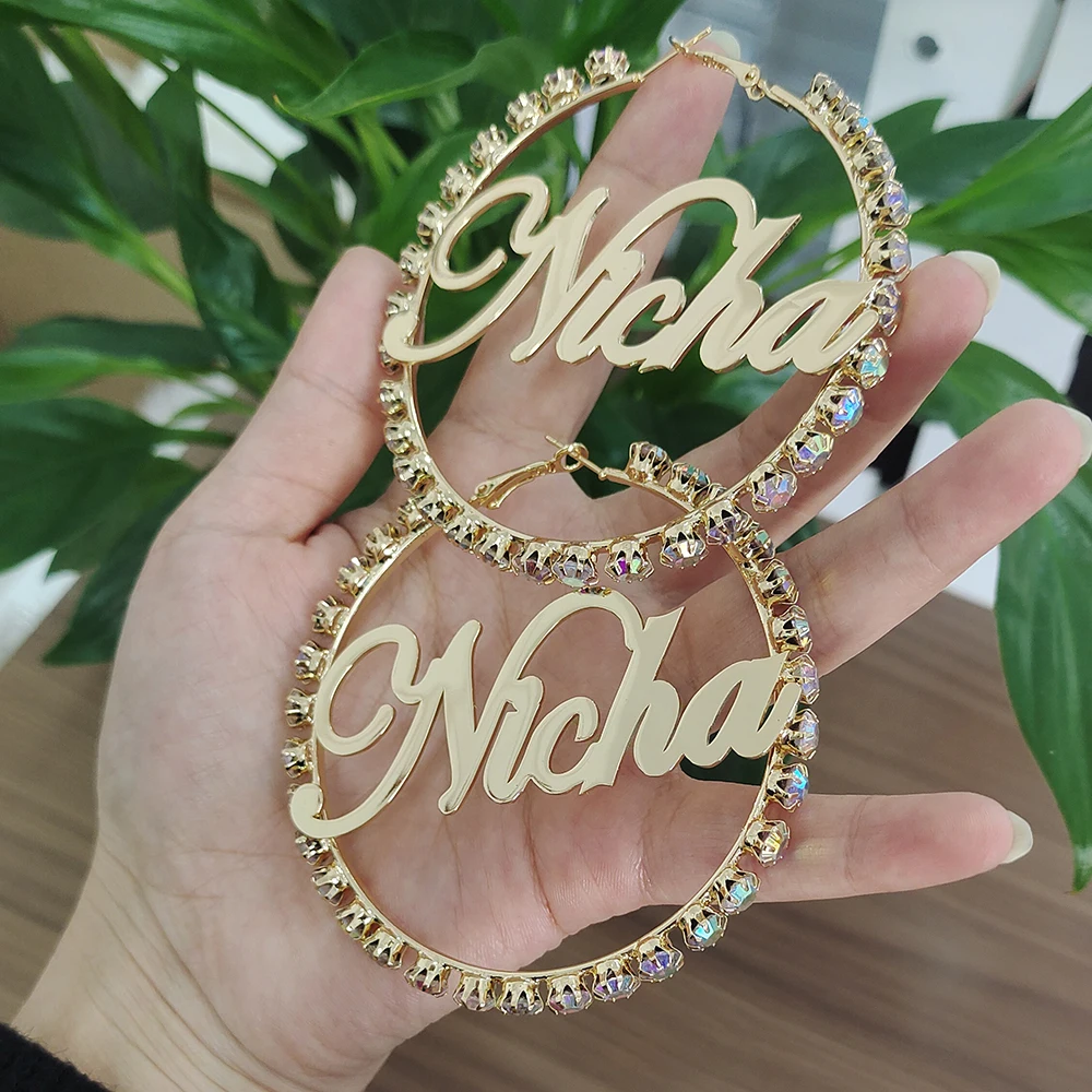 2021 хрустальные именные серьги кольца индивидуальные обручи цветные бриллианты