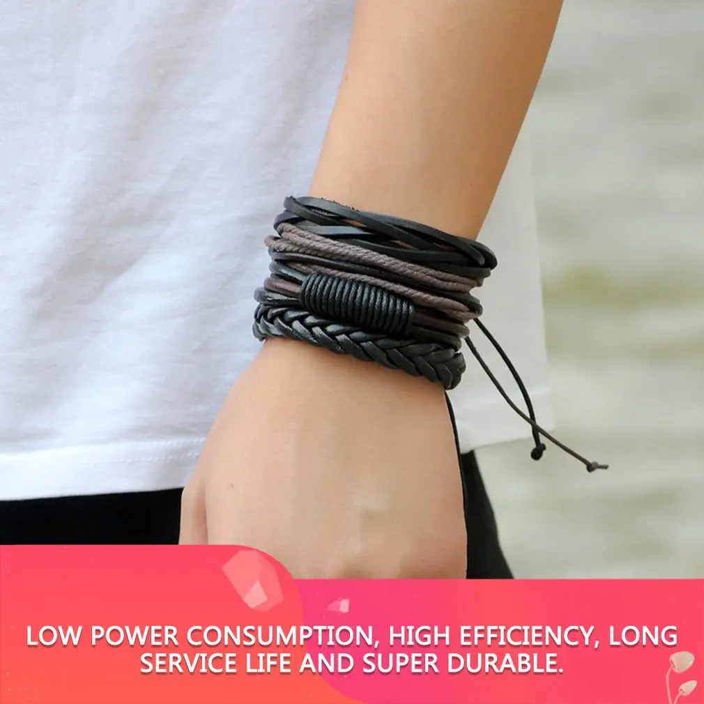 4 шт./лот винтажные плетеные мужские браслеты ручной работы из искусственной кожи