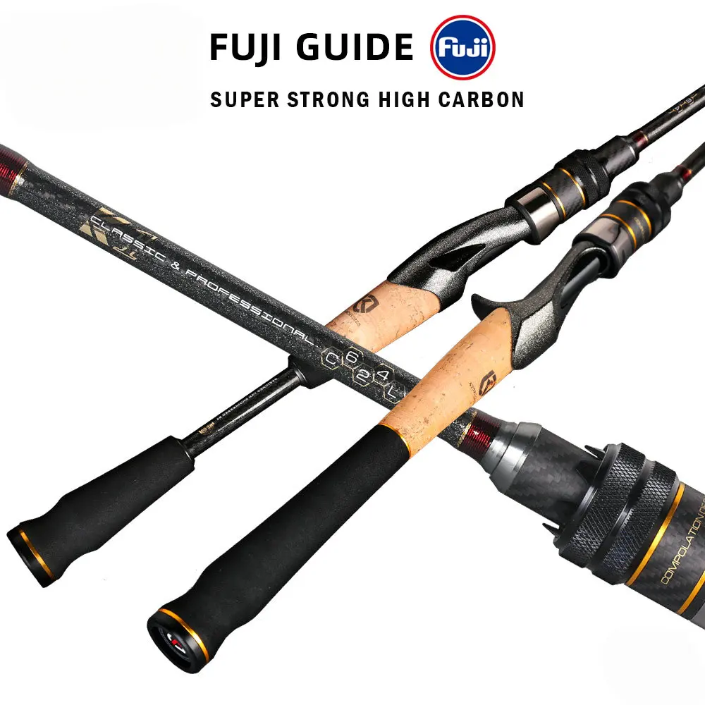 

Volin Fuji Rings Spinning Rod 1.8m1.98m L UL ML Ultralight Carbon Spinning Casting Fishing rod for 2 Sections
