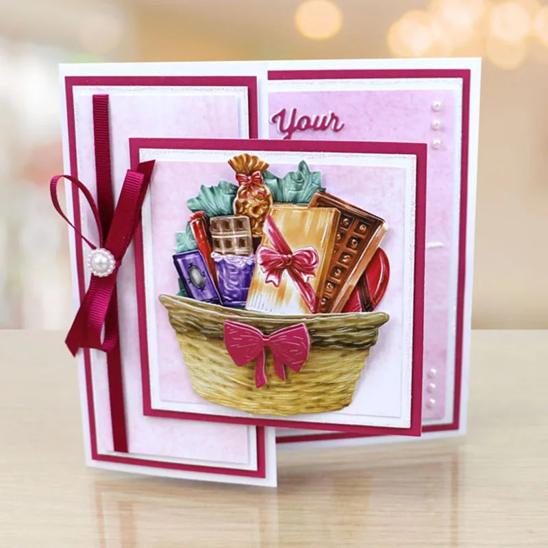 Очаровательные металлические Вырубные штампы в виде корзины для изготовления