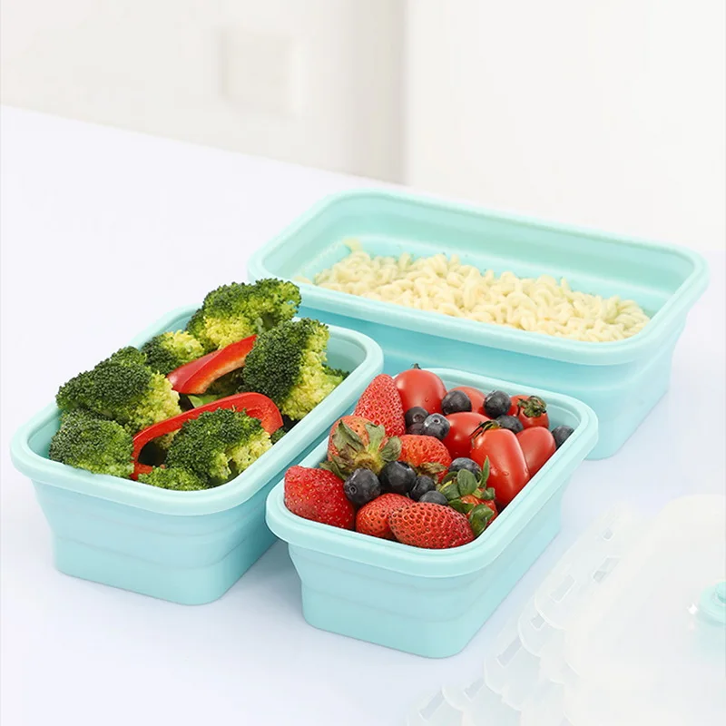 Силиконовый складной Ланч-бокс контейнер для хранения еды Bento Microwavable портативный пикник кемпинг открытый Ланч-бокс