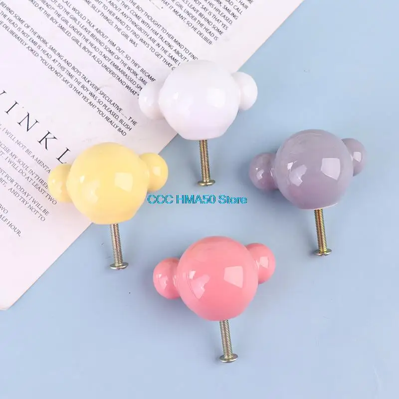 

Ceramic Children Handle White Pink Drawer Knobs Handles for Cabinets and Drawers Dresser Knobs Wardrobe Pulls Furniture Handles