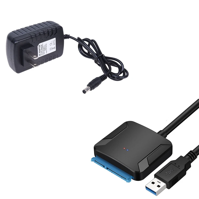 1Pcs 12V Power Supply Adapter 2a Transformer 110-220V & SATa To USB 3.0 2.5/3.5 HDD SSD Hard Drive Converter Cable Line Ada |