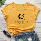 Moon Детский мягкий Премиум футболка в стиле ретро для женщин Мистик, футболка с ведьмой, популярная Повседневная футболка с короткими рукавами рисунок хиппи топ, футболка, рубашка, комплекты одежды