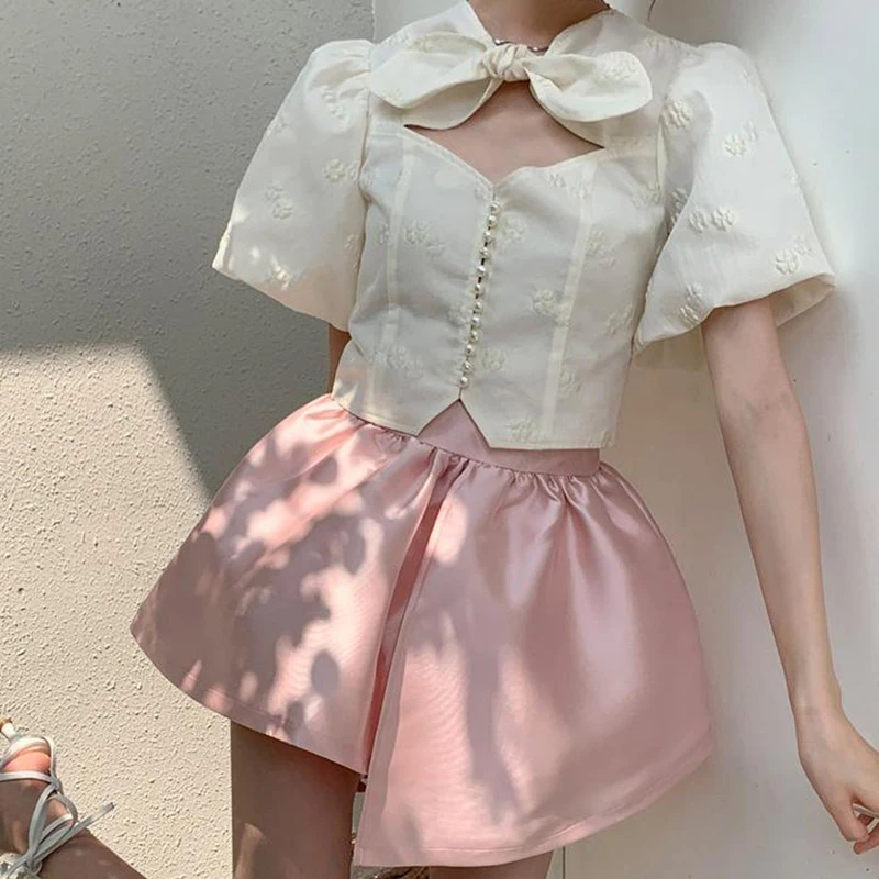 

LANMREM Casual Prom Female Clothing Style Bubble High Waist A-line Puffy Skirt Summer Women's 2021 New Arrival 2K1144