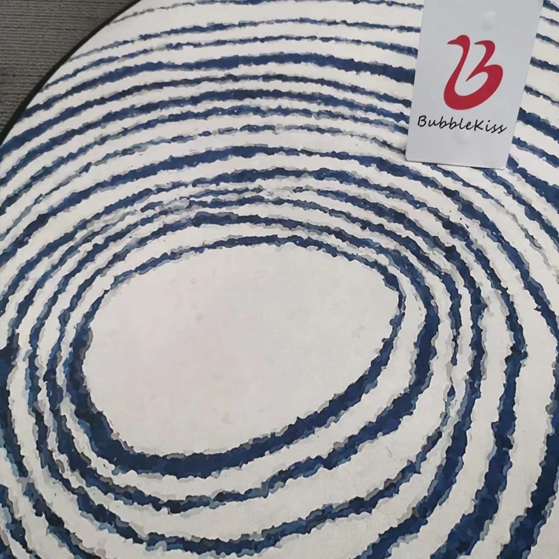 Простой серый коврик домашний декор круглые коврики с изогнутыми линиями узором