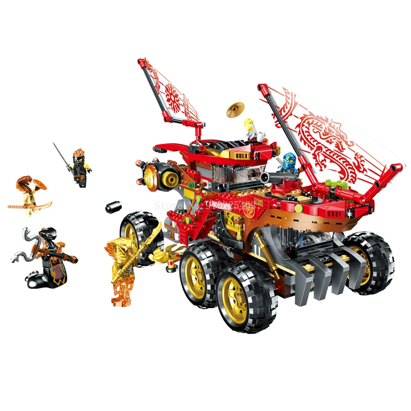 

In Stock 61029 858pcs Ninjaes Land Bounty Truck Model Building Blocks Compatible Lepining Ninjagoes Kids Toy Bricks Christmas