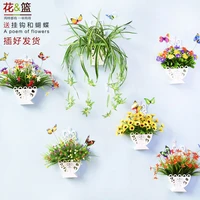 new wall hanging flower arrangement plastic flower basket wall decoration set