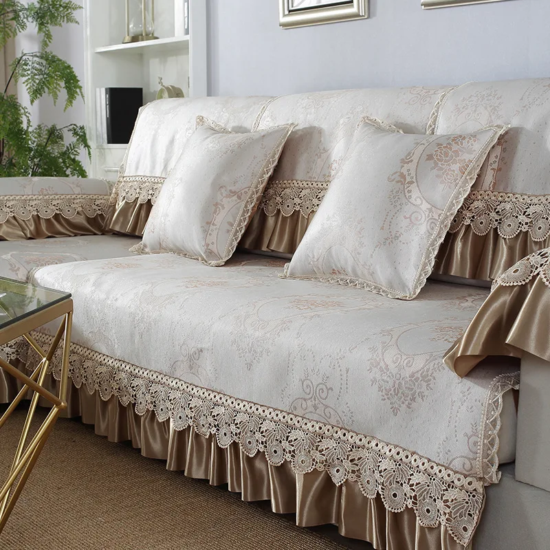 New Summer Ice Silk Sofa Cover Slipcovers All-inclusive Couch Case for Different Shape Loveseat Chair L-Style Towel | Дом и сад