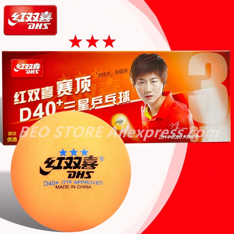 DHS 3 Star D40+ Table Tennis Ball 3-STAR New Material ABS Seamed Poly Plastic Original Ping Pong Balls | Спорт и развлечения