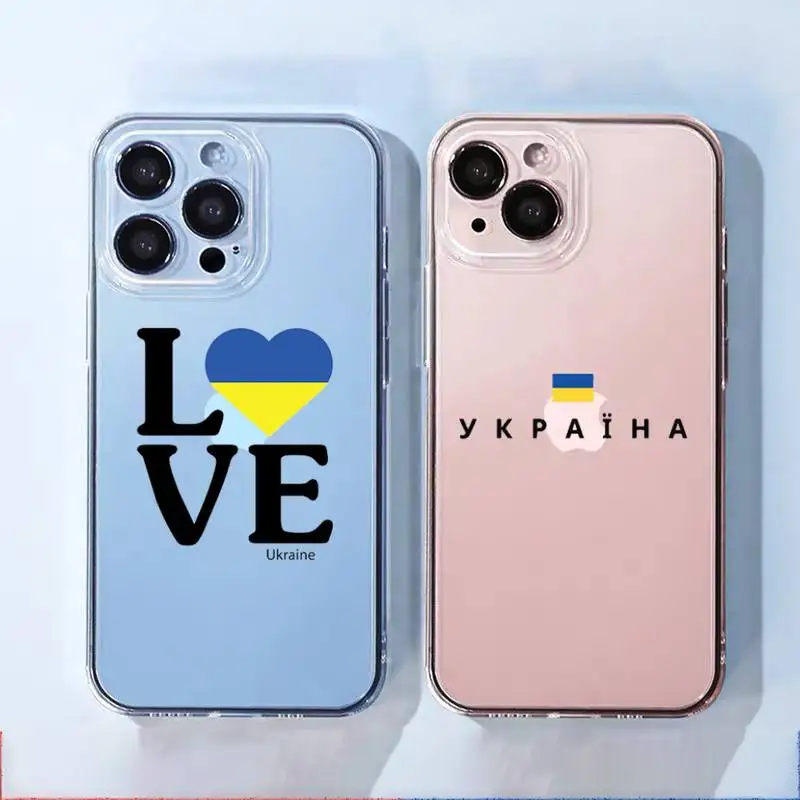 

Ukraine National flag Phone Case Transparent soft For iphone 12 11 13 7 8 6 s plus x xs xr pro max mini
