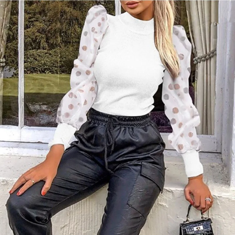 Женские сетчатые прозрачные футболки новинка 2020 элегантные облегающие Топы в