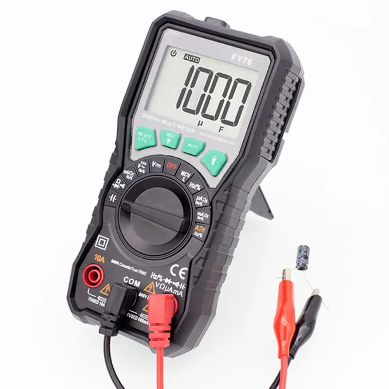 

FY76 Handheld Digital Multimeter Auto Range AC DC Ammeter Voltmeter Ohmmeter LCD