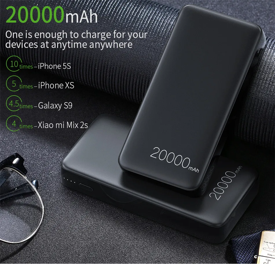 Портативное зарядное устройство Essager 20000 мА/ч для быстрой зарядки 3,0 USB C PD 20000 мА/ч для iPhone 11 Pro Max Xiaomi Mi 9 8