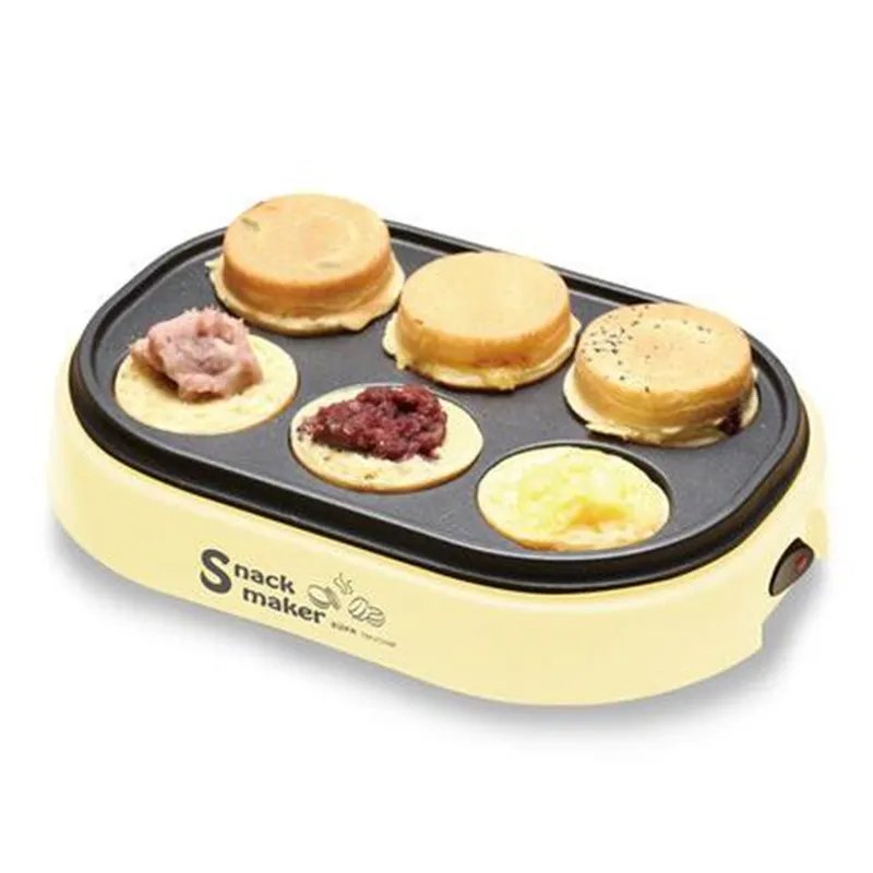 

220V electric eggs roasted hamburger pancake baking machine Red beans cake pie Maker MINI breakfast crepe Fried Egg frying pan