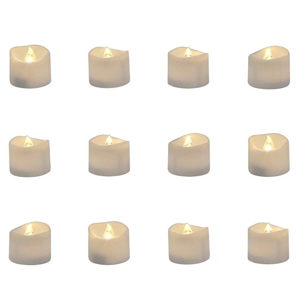 

Led Candle Light Flameless Electronic Creative Lamp Battery Powered Home Tea Lights Realistic Candles Home Decoration 12Pcs