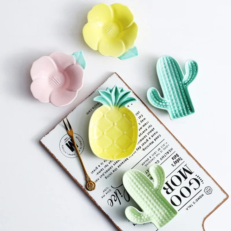 Домашняя фруктовая d форма набор тарелок новая керамическая тарелка в форме