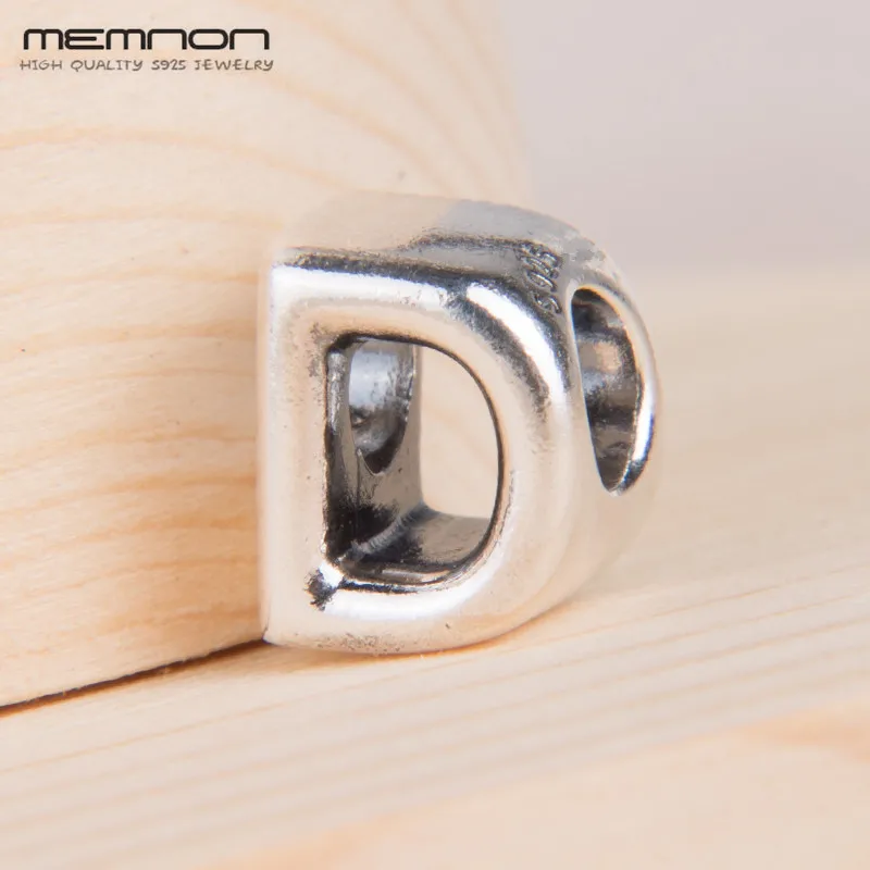 Серебряные бусины подвески с буквой D серебро 925 пробы|Ювелирные шармы| |