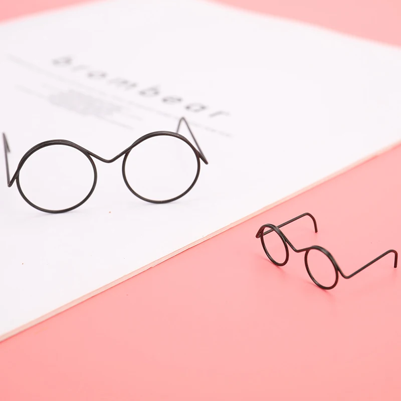

BJD Doll 1/6 30cm Doll Accessories 2PCS BlackTop Selling Round Frame Lensless Retro Cool Doll Glasses